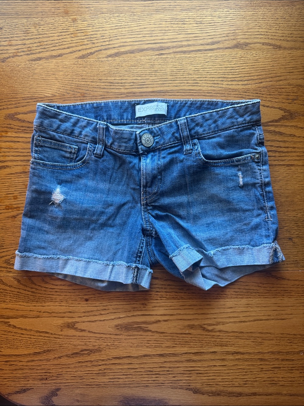 Express Blue Denim Rolled-Hem Women's Shorts